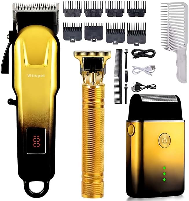 Hair Clippers Set for Men,Hair Clipper Trimmer with LED Display, Professional Cordless Hair Clipper Shaver Beard Trimmer, Hair Cutting Machine for Men, Holiday Gift for Him Father's Day Gift - Product Image