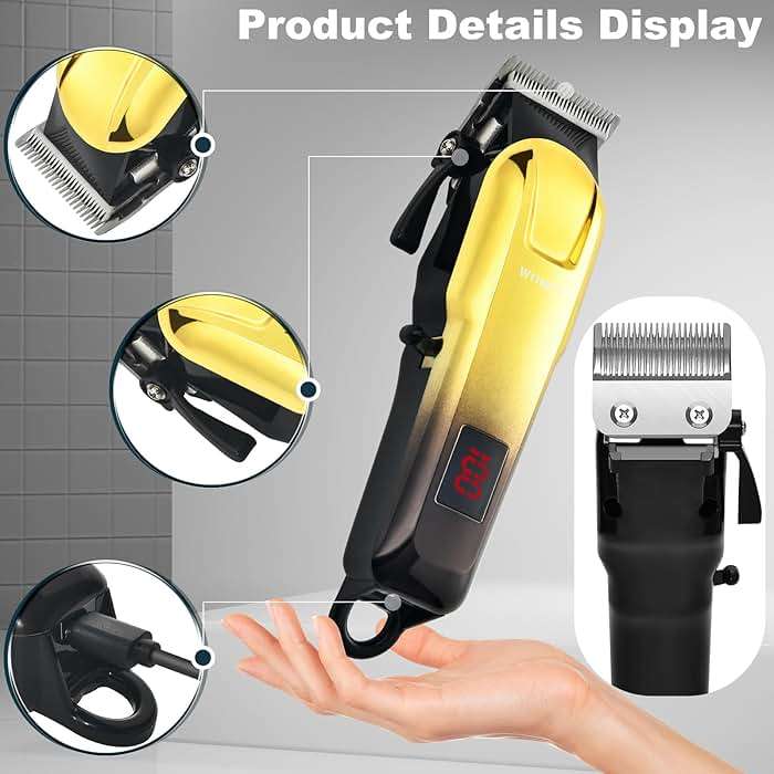 Hair Clippers Set for Men,Hair Clipper Trimmer with LED Display, Professional Cordless Hair Clipper Shaver Beard Trimmer, Hair Cutting Machine for Men, Holiday Gift for Him Father's Day Gift - Image 5