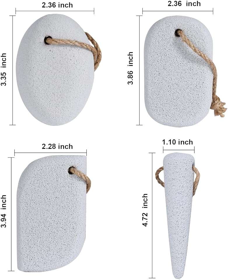 SAMEBUTECO Natural Pumice Stone for Feet Volcanic Pumice Cleaning Stone for Sole of the Foot,Edges of the Foot,Toe Seams Deep Clean,Dry Dead Skin Foot Scrubber White 4 Shapes - Image 2