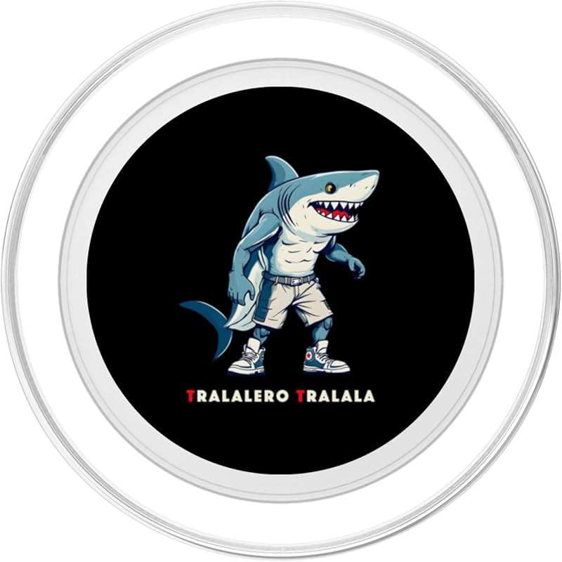 Tralalero Tralala Meme Tee Funny Shark Quote Italian Saying PopSockets PopGrip for MagSafe - Image 2