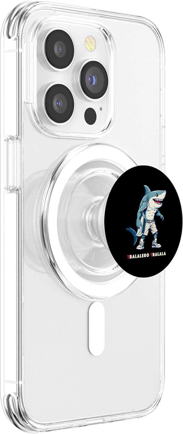 Tralalero Tralala Meme Tee Funny Shark Quote Italian Saying PopSockets PopGrip for MagSafe - Image 4