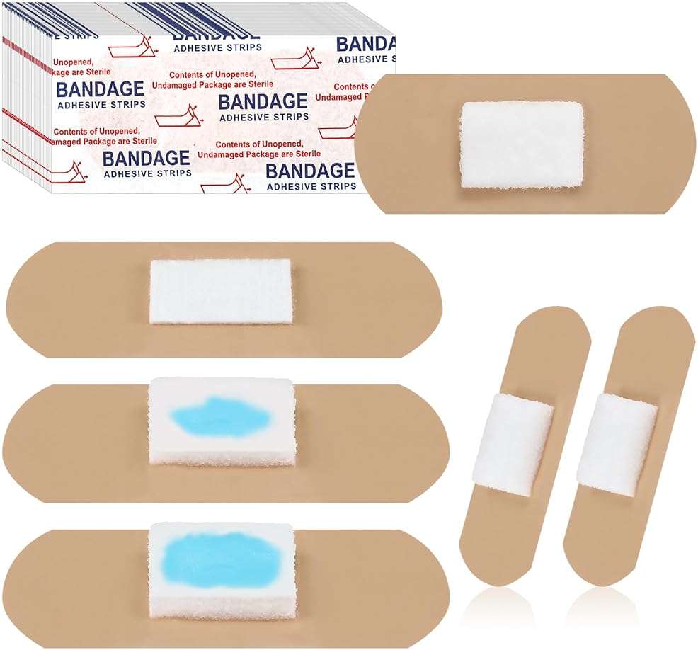 Geiserailie 100 Pcs Pressure Bandages XL for Dialysis Patients 2.83 x 1.18 Inch Pressure Adhesive Bandage Waterproof for Wound Care Absorbent Pad Thin Skin Seniors First Aid Essential - Image 1