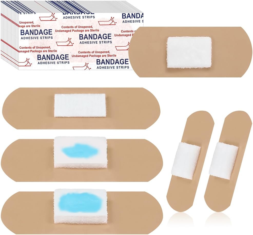 Geiserailie 100 Pcs Pressure Bandages XL for Dialysis Patients 2.83 x 1.18 Inch Pressure Adhesive Bandage Waterproof for Wound Care Absorbent Pad Thin Skin Seniors First Aid Essential - Product Image