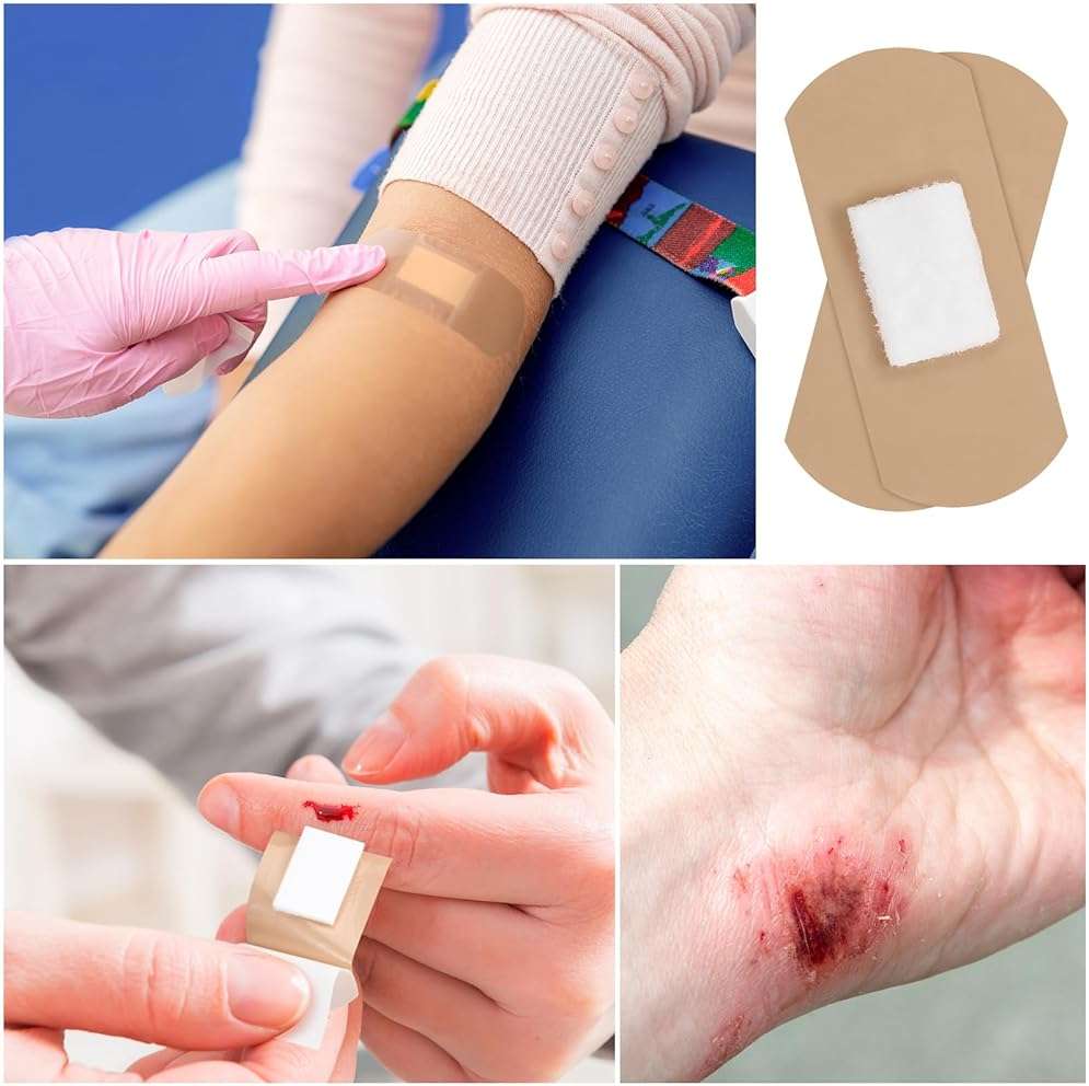 Geiserailie 100 Pcs Pressure Bandages XL for Dialysis Patients 2.83 x 1.18 Inch Pressure Adhesive Bandage Waterproof for Wound Care Absorbent Pad Thin Skin Seniors First Aid Essential - Image 4