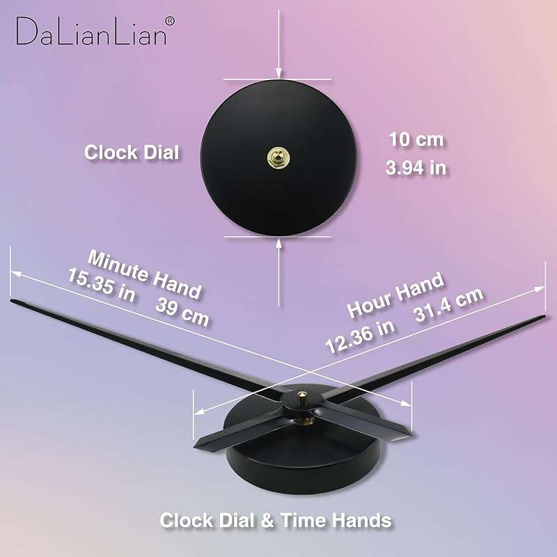 DaLianLian Big DIY Frameless Wall Clock Modern Large 3D Clock for Living Room Decor, Bedroom or Office Decoration Mirror Effect Arabic Numerals Metal Hands Silence Quartz Movement (Black) - Image 5