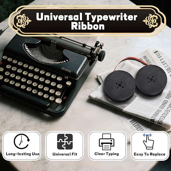 2 Pairs Typewriter Ribbon,Universal Typewriter Ribbon,Impact & Dot Matrix Printer Ribbons, Compatible with Smith Corona, Royal Classic Typewriters ,Suitable for Most Vintage Typewriters(Black/Red) - Image 4