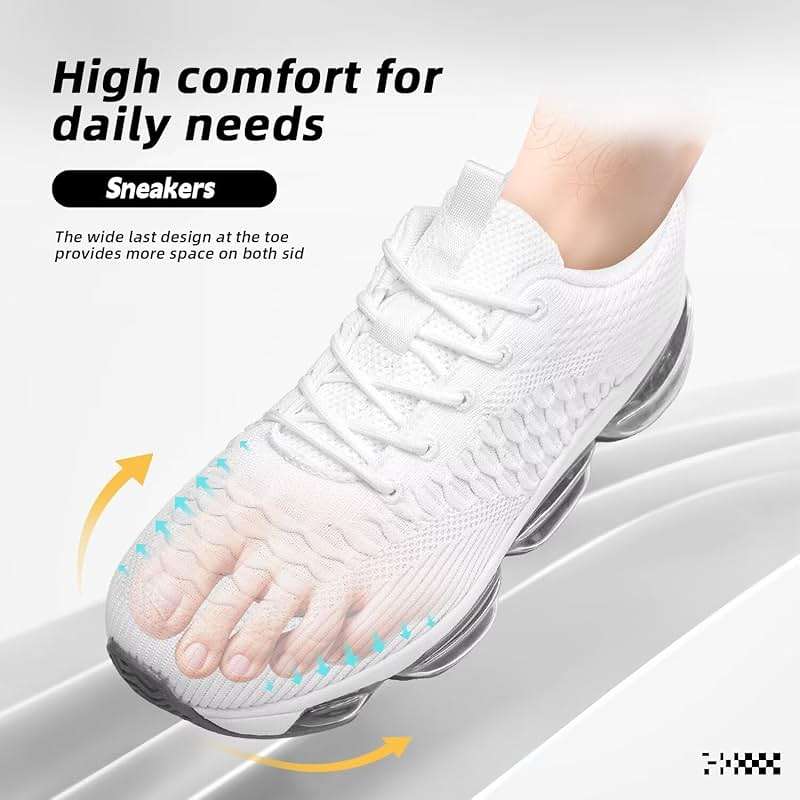 Pozvnn Mens Air Cushion Running Shoes Fashion Casual Walking Tennis Sneakers Non Slip Breathable Trail Sport Gym - Image 3