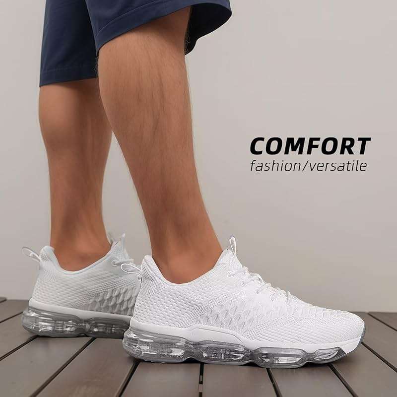 Pozvnn Mens Air Cushion Running Shoes Fashion Casual Walking Tennis Sneakers Non Slip Breathable Trail Sport Gym - Image 7