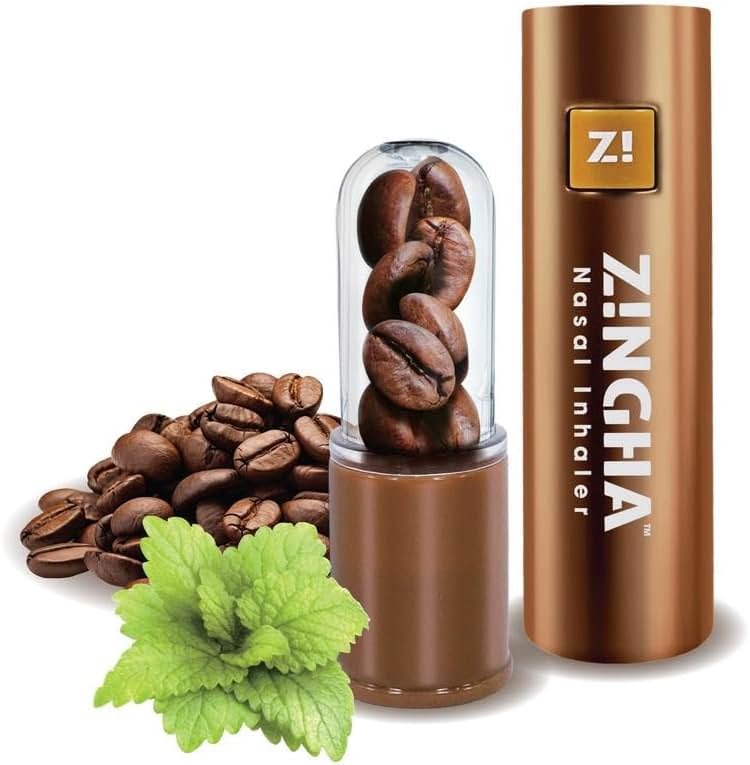ZINGHA Coffee-Mint Aromatherapy Stick – Natural Energy, Focus & Sinus Support, Portable Wellness Inhaler (Single, Coffee Mint) - Product Image