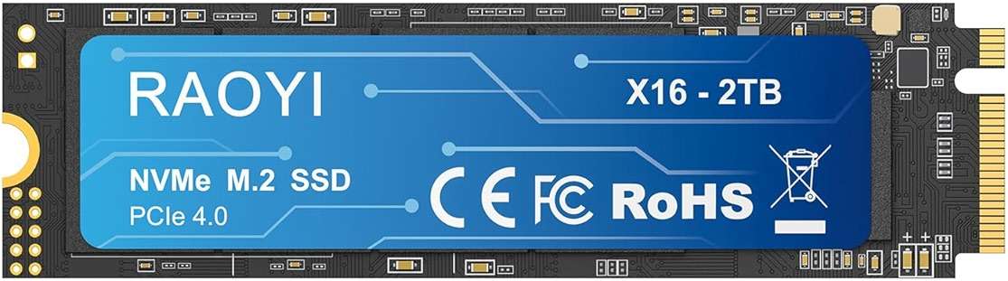 RAOYI 2TB NVMe Internal Solid State Drive M.2 2280 PCIe Gen4x4 SSD, Up to 5000MB/s, Configure SLC Cache, Storage and Memory Expansion for PS5 Laptop Desktop - Image 1