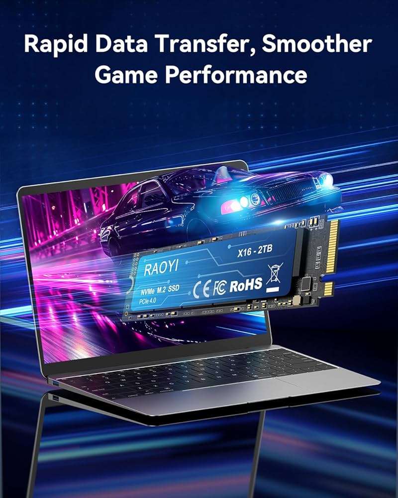 RAOYI 2TB NVMe Internal Solid State Drive M.2 2280 PCIe Gen4x4 SSD, Up to 5000MB/s, Configure SLC Cache, Storage and Memory Expansion for PS5 Laptop Desktop - Image 6