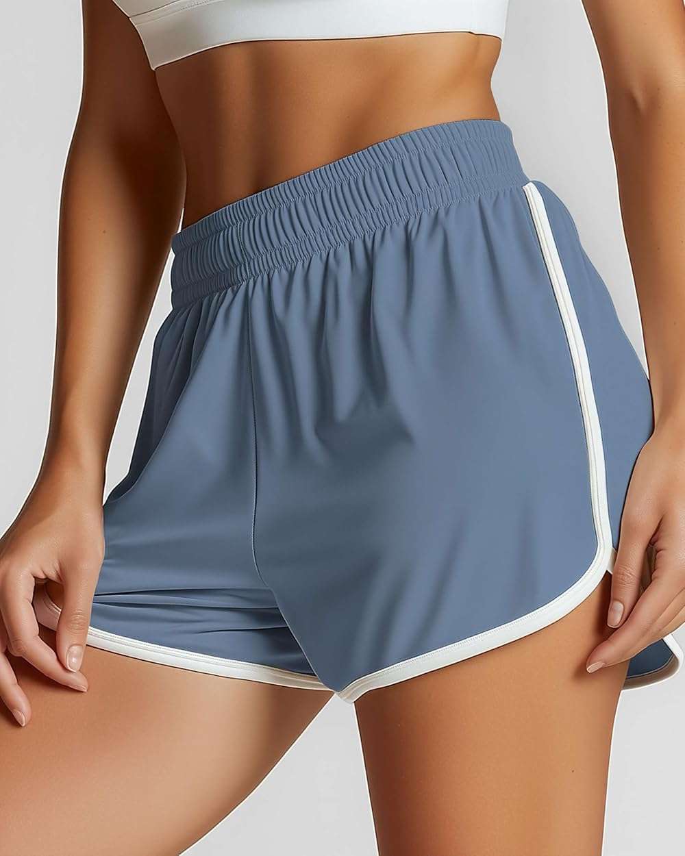 Real Essentials 5 Pack: Women’s Dry-Fit Dolphin Shorts – Athletic Running Workout Gym Lounge Active Casual (Plus Available) - Image 4