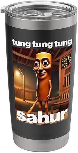TUNG TUNG TUNG SAHUR Dank meme internet funny 2025 brainrot Stainless Steel Insulated Tumbler - Product Image