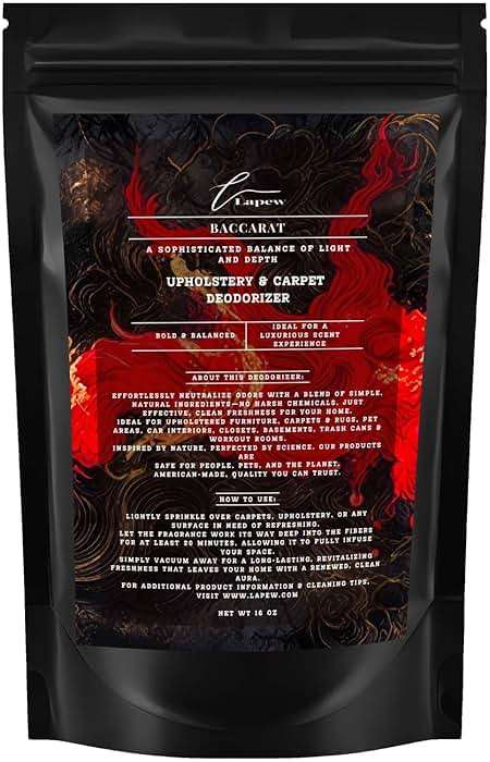 Lapew Baccarat Carpet Deodorizer Powder - Pet Safe Freshener for Vacuuming | Scented Odor Eliminator for Home | 16 oz - Image 1