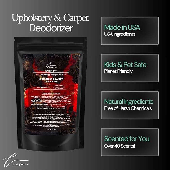 Lapew Baccarat Carpet Deodorizer Powder - Pet Safe Freshener for Vacuuming | Scented Odor Eliminator for Home | 16 oz - Image 6