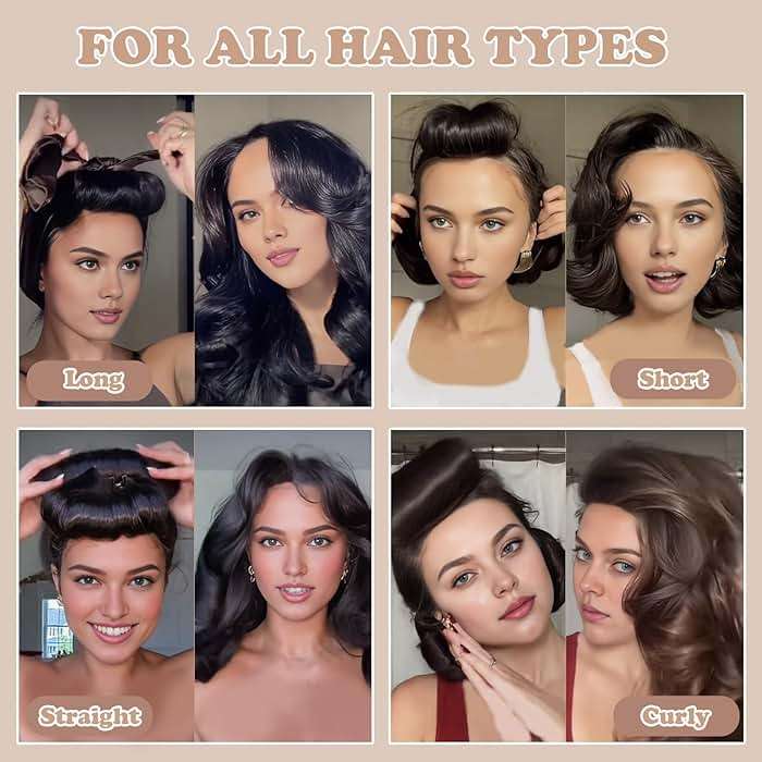 jejucy Heatless Curls Overnight, 5 Pcs Heatless Hair Curlers to Sleep in Soft Overnight Blowout Rods No Heat Hair Rollers Curling Rods for Women Blowout Look Long Hair - Brown - Image 6