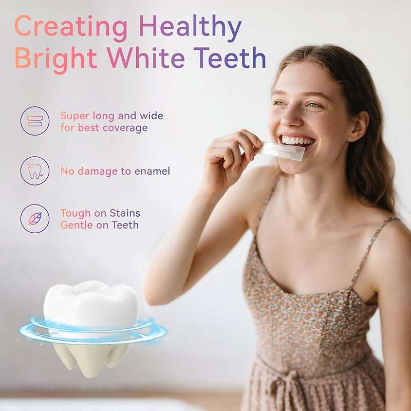 QICCJXYX 14-Day Whitening Stripst,Sensitive Teeth Whitener,Mild and Non-irritating,Deep Stains Removal,Nstant Teeth Whitening Without The Harm,Peroxide Free(28PCS) - Image 2