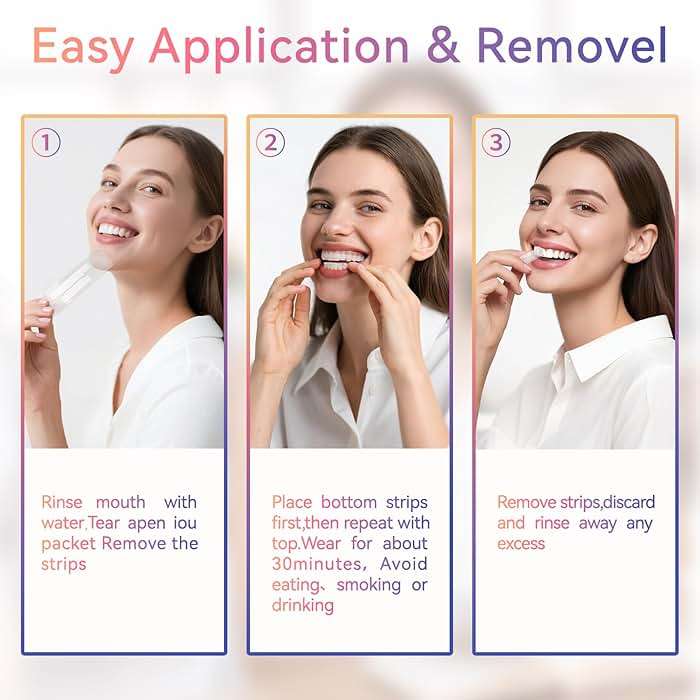 QICCJXYX 14-Day Whitening Stripst,Sensitive Teeth Whitener,Mild and Non-irritating,Deep Stains Removal,Nstant Teeth Whitening Without The Harm,Peroxide Free(28PCS) - Image 5