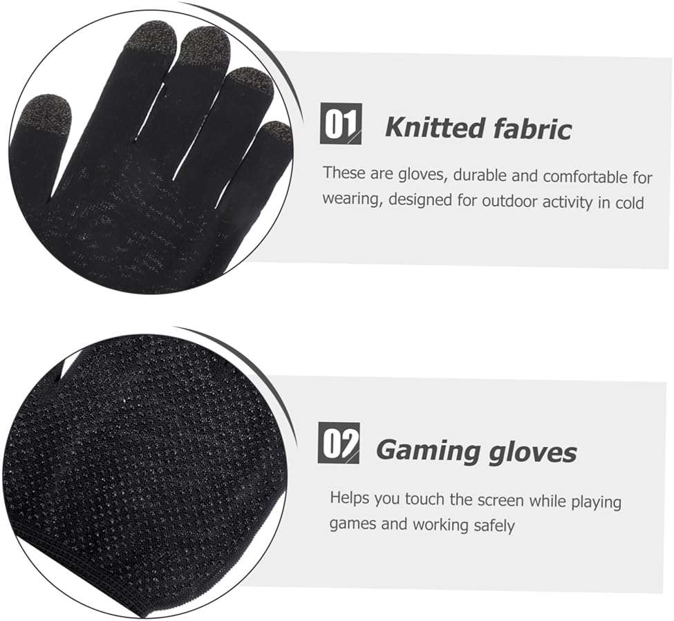 KALLORY 2pairs -Sweat Gloves for Mobile Gaming Non- Design -Ready Comfortable Fit for Gamers and Touchscreen Devices - Image 3
