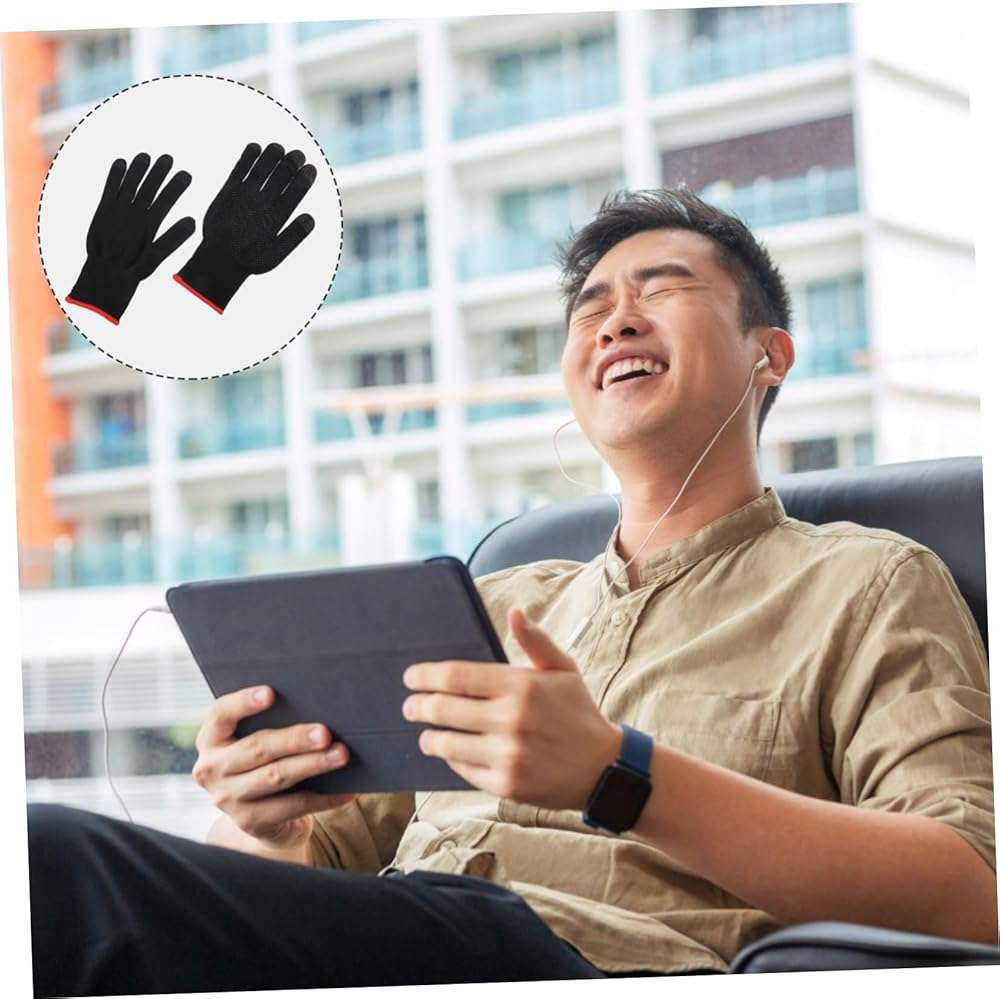 KALLORY 2pairs -Sweat Gloves for Mobile Gaming Non- Design -Ready Comfortable Fit for Gamers and Touchscreen Devices - Image 4