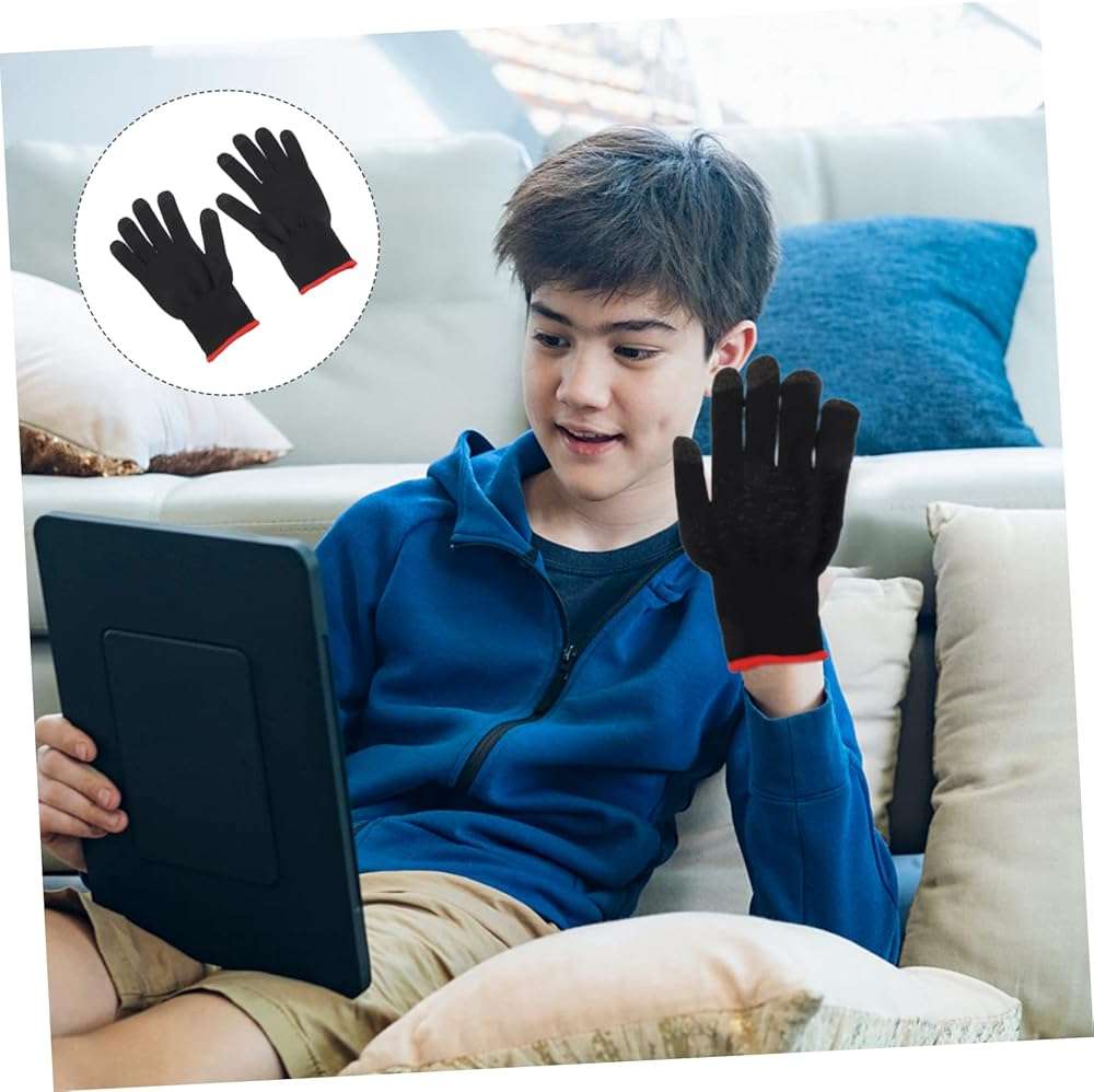 KALLORY 2pairs -Sweat Gloves for Mobile Gaming Non- Design -Ready Comfortable Fit for Gamers and Touchscreen Devices - Image 5