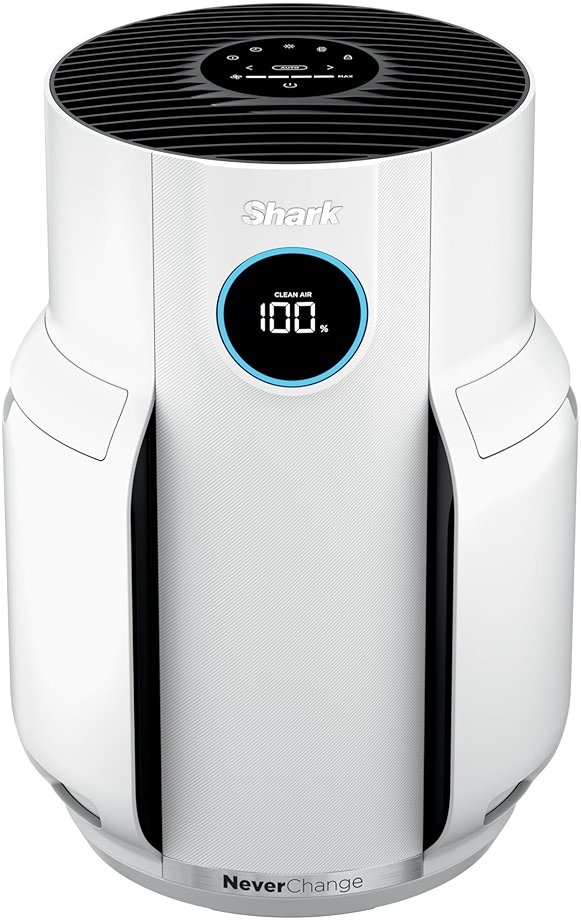 Shark Air Purifier for Home, NeverChange, for Large Room, Bedroom, Home Office, HEPA-Exceeding Filter, Captures Pollutants, Pet Dander, Dust, Odor, Smoke, and More, HP153, White - Product Image