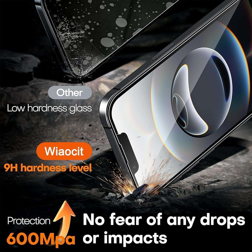 Wiaocit 3 Pack Tempered Glass Screen Protector for iPhone 16e/iPhone 17e with 3 Pack Camera Lens Protector, 9H Hardness, Bubble Free, Case Friendly - Image 3
