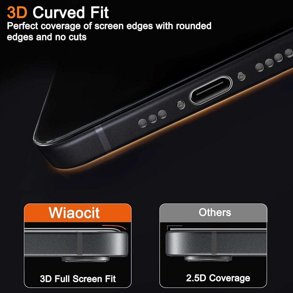 Wiaocit 3 Pack Tempered Glass Screen Protector for iPhone 16e/iPhone 17e with 3 Pack Camera Lens Protector, 9H Hardness, Bubble Free, Case Friendly - Image 5