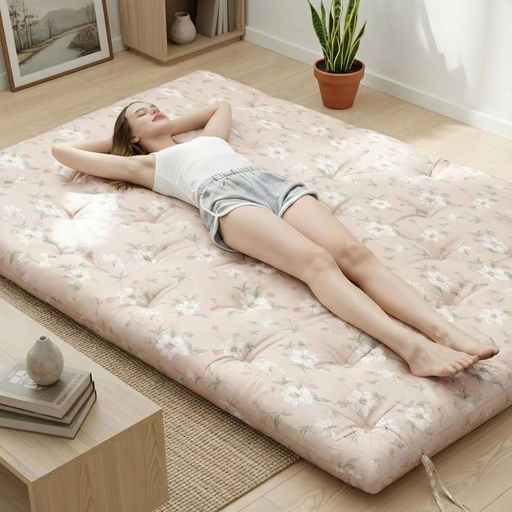 Syrinx Water Resistant Japanese Futon Mattress, Twin Size 75"x39", 2.5 Inch Thick Japanese Floor Mattress Tatami Mat, Foldable Floor Bed Sleeping Pad for Dormitory Guest Room Camping - Image 1