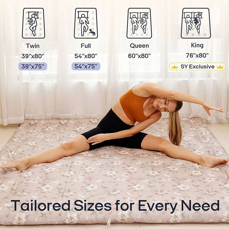 Syrinx Water Resistant Japanese Futon Mattress, Twin Size 75"x39", 2.5 Inch Thick Japanese Floor Mattress Tatami Mat, Foldable Floor Bed Sleeping Pad for Dormitory Guest Room Camping - Image 5