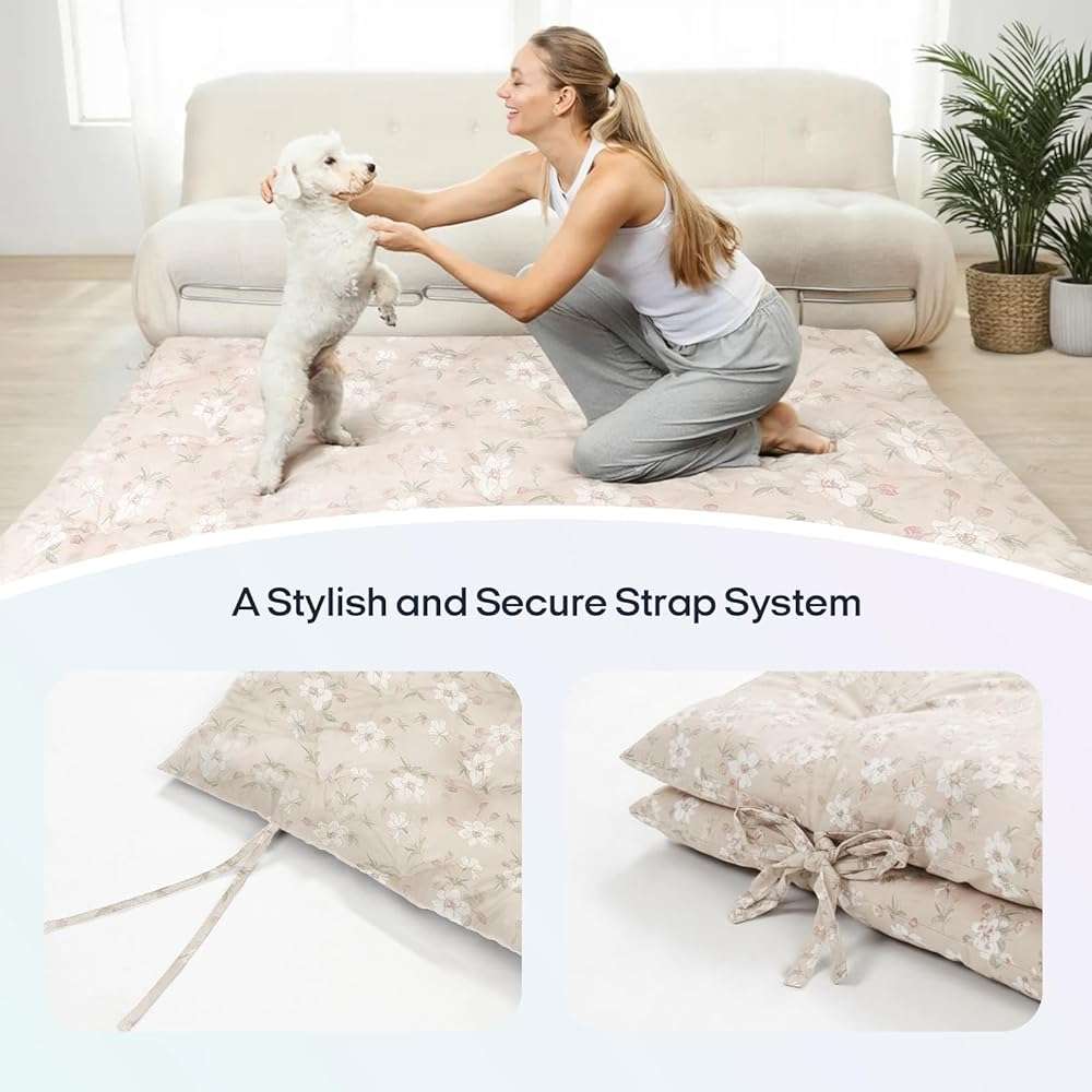 Syrinx Water Resistant Japanese Futon Mattress, Twin Size 75"x39", 2.5 Inch Thick Japanese Floor Mattress Tatami Mat, Foldable Floor Bed Sleeping Pad for Dormitory Guest Room Camping - Image 8