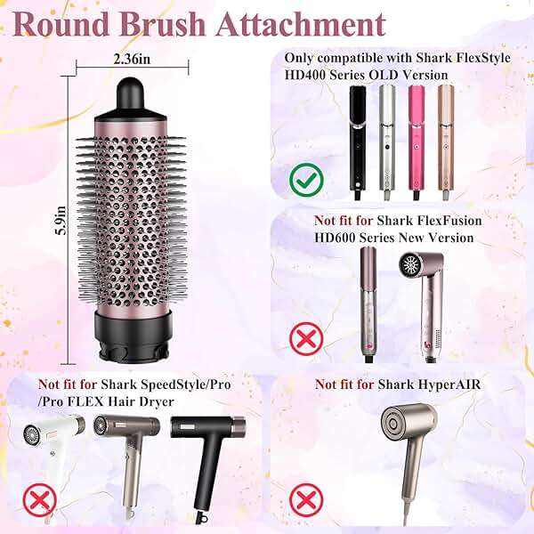 AFDD Round Volumizing Brush for Shark FlexStyle Attachment, Normal Round Brush Compatible with FlexStyle HD400 Series, Fine Limp Flat Hair Volumizer Attachment Tool for Daily Styling - Image 2