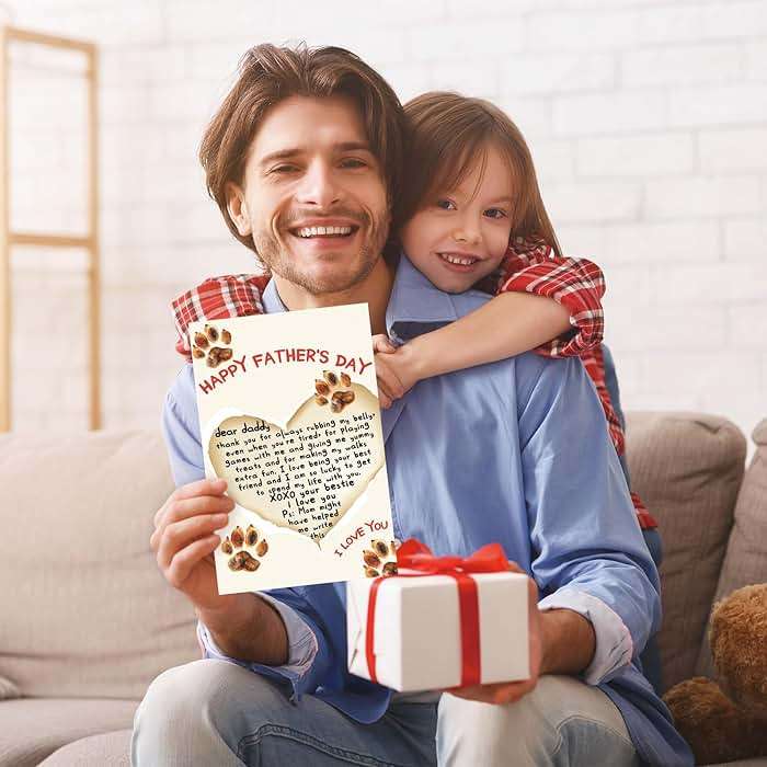 Abeletree Cute Fathers Day Cards Gifts for Dog Dad, Lovely Doggy Dad Card Ideas On Father's Day from Dog, Father's Day Cards Gifts from Dogs - Image 6