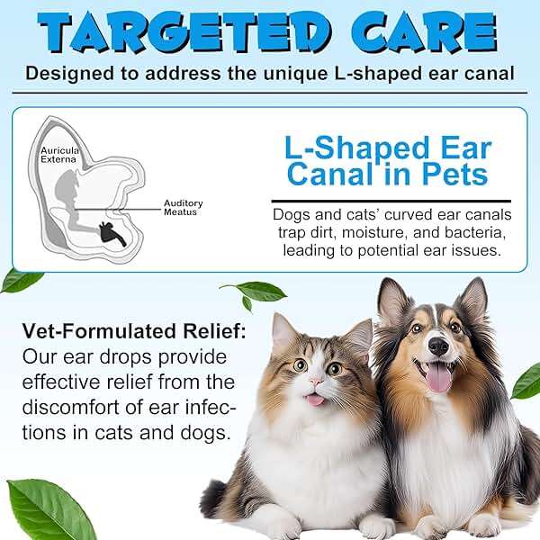 Dog & Cat Ear Infection Treatment Drop with 1% Hydrocortisone for Dog Yeast Ear Infections, Soothes Itchy Ears, Prevents Infections, Safe for Puppies, Adult, Ear Drops for Dogs & Cats 2 fl oz. - Image 4