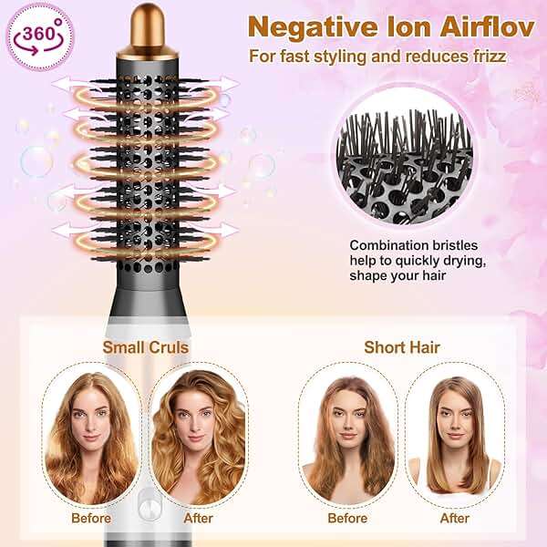 YTCHYYSK Small Round Volumizng Brush Attachment for Dyson Airwrap HS01 HS05 HS08, 20MM Smaller Tiny Round Brush Volume Boost Short to Medium Length Hair, Bangs to Creates Defined Bouncy Curls - Image 5
