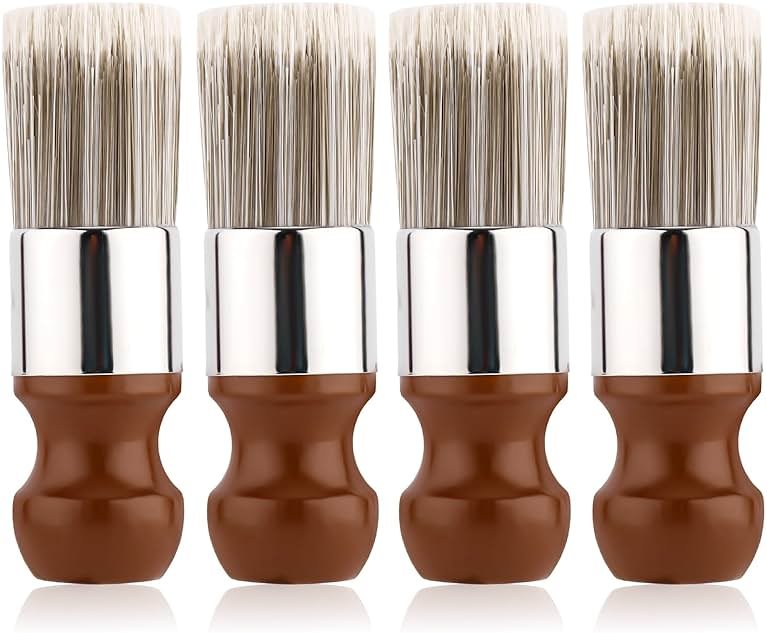 4pcs Salve Brushes for Furniture, Leather Cleaning Brush with Wood Handle and Soft Bristles Repair Cream Balm Applicator Tools for Furniture Home Leather(Salve Not Included) - Product Image