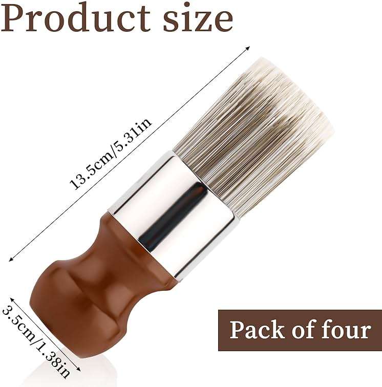 4pcs Salve Brushes for Furniture, Leather Cleaning Brush with Wood Handle and Soft Bristles Repair Cream Balm Applicator Tools for Furniture Home Leather(Salve Not Included) - Image 2