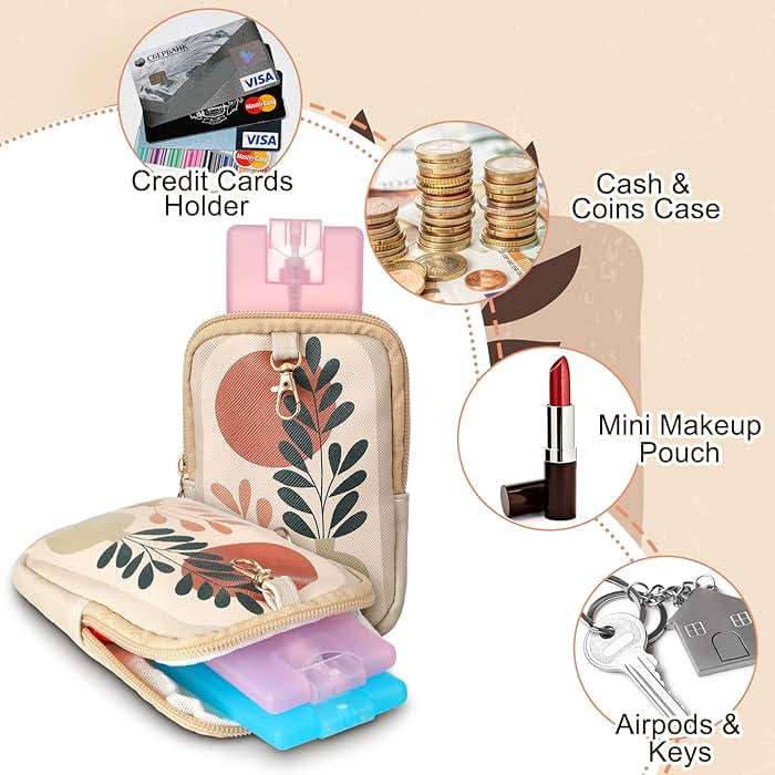 Kacctyen 5 Pcs Hand Sanitizer Spray Case, Boho Zippered Pouch Touch Power Mist Portable Hand Sanitizer Holder Protective Case Attachable Fashion Accessory with Snap Hook, 1fl oz - Image 3