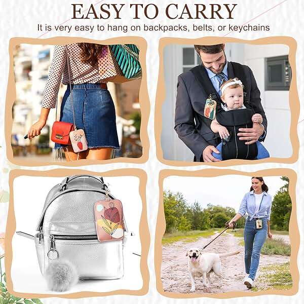 Kacctyen 5 Pcs Hand Sanitizer Spray Case, Boho Zippered Pouch Touch Power Mist Portable Hand Sanitizer Holder Protective Case Attachable Fashion Accessory with Snap Hook, 1fl oz - Image 4