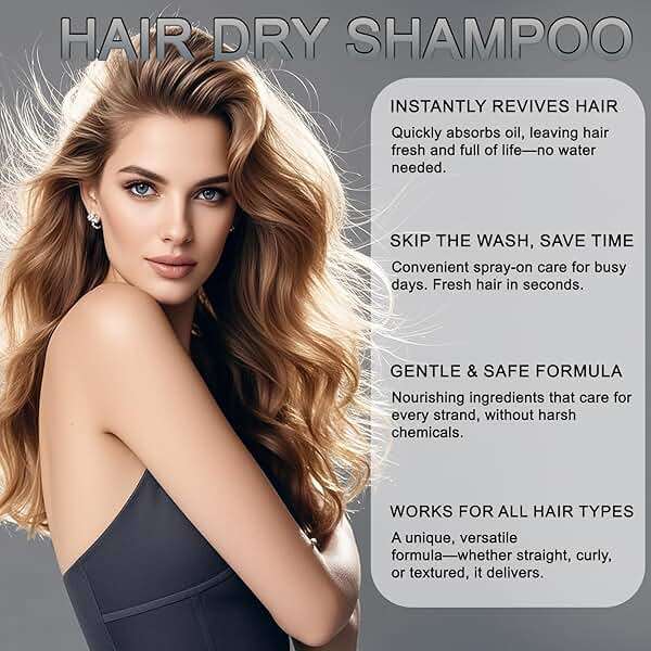 BENIX Dry Shampoo for Women & Men- Volumizing Spray for All Hair | Invisible Formula, Instantly Fresh & No White Residue | Natural Dry Shampoo Powder with Rice Starch (5 Oz) - Image 4
