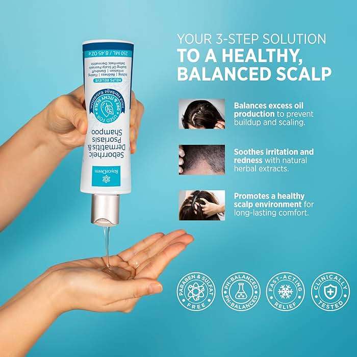 Seborrheic Dermatitis & Psoriasis Cream, Shampoo and Conditioner Set - Scalp Therapy System for Folliculitis, Psoriasis, Dandruff, Dry Scalp - Scalp Treatment to Relieve Itching, Flaking, Irritation - Image 7