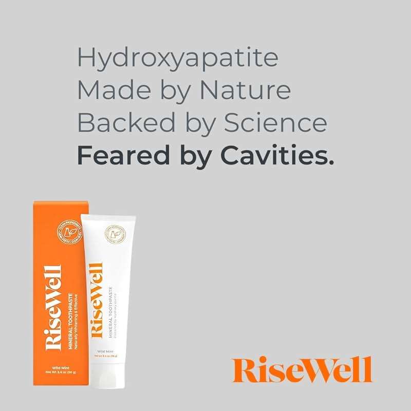 RiseWell Mineral Toothpaste - All Natural Toothpaste with Hydroxyapatite - Made in the USA, Natural SLS-Free Toothpastes - for a Stronger and Healthier Teeth, Wild Mint, 3.4 Oz - Image 5