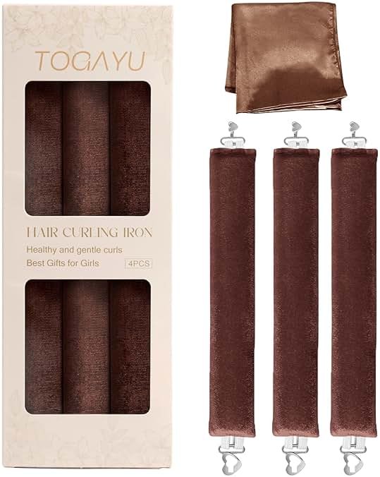 Togayu Heatless Curls, Heatless Curls Overnight Hair Care Set - Jumbo Velvet Hair Curlers to Sleep In, Soft Heatless Curling Rods for All Hair Types - Product Image