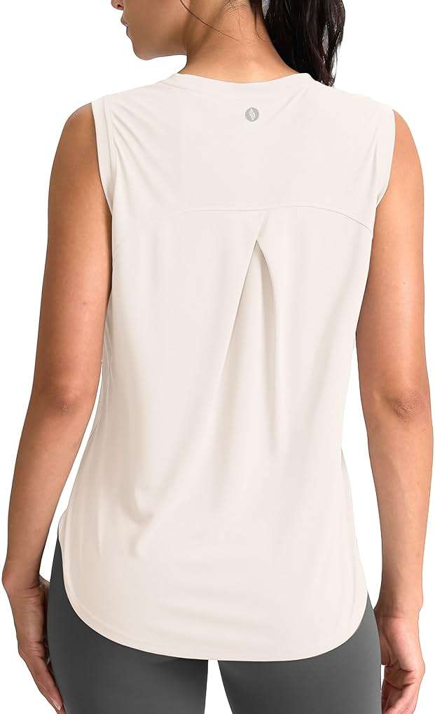 SANTINY Women's Sleeveless Workout Tops Breathable Lightweight Active Tennis Yoga Shirts Athletic Running Tank Tops for Women - Image 1