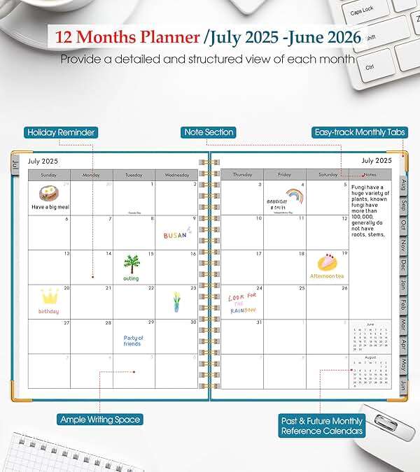 2026 Planner, Weekly and Monthly Calendar Planner from January 2026 - December 2026, 8.5" x 11" Hardcover Leather Hourly Appointment Book with Tabs, Spiral Daily Planners for College School Work Home, Sky Blue - Image 2