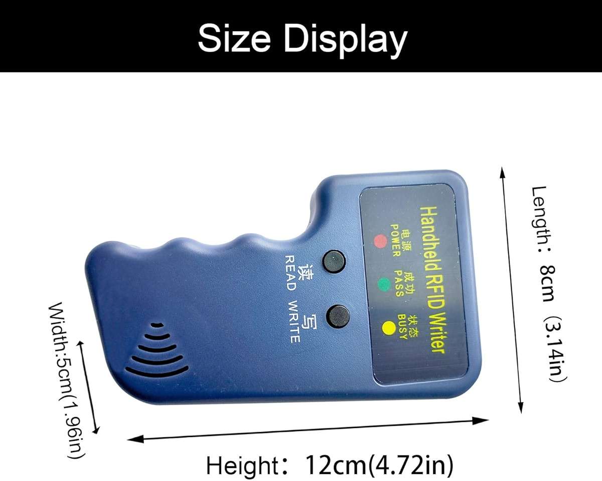 Riversmerge RFID Handheld 125khz Copier RFID Smart ID Card Duplicator Used for T5577+5pcs NO.2T5577 Keychains +5PCS T5577 Cards - Image 2