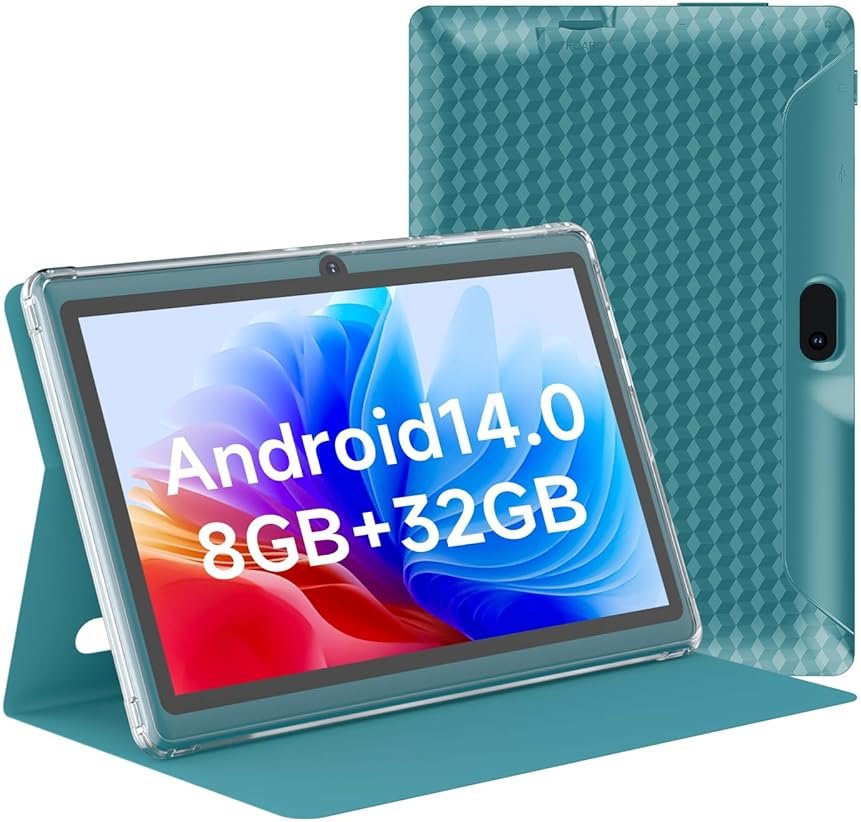 HOTTABLET Tablet 7Inch Android 14.0 with Protective Case, 8GB(3+5GB Expand) RAM+ 32GB ROM, IPS Screen, Dual Camera, Bluetooth 5.0 WiFi Tab (Navy) - Product Image