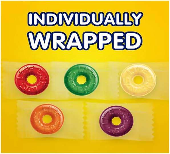 Life Savers Hard Candy 5 Flavors - 2 lbs of Candy - Individually Wrapped - Cherry, Watermelon, Orange, Pineapple, and Raspberry - Perfect for Stocking the Pantry - Image 4