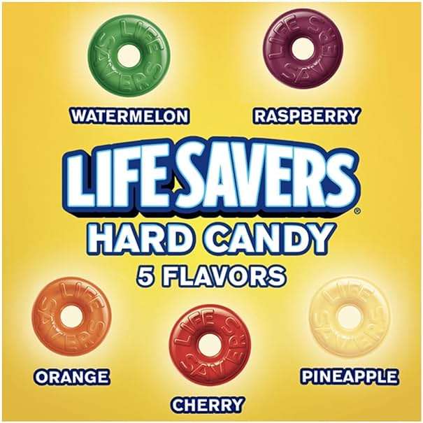 Life Savers Hard Candy 5 Flavors - 2 lbs of Candy - Individually Wrapped - Cherry, Watermelon, Orange, Pineapple, and Raspberry - Perfect for Stocking the Pantry - Image 6