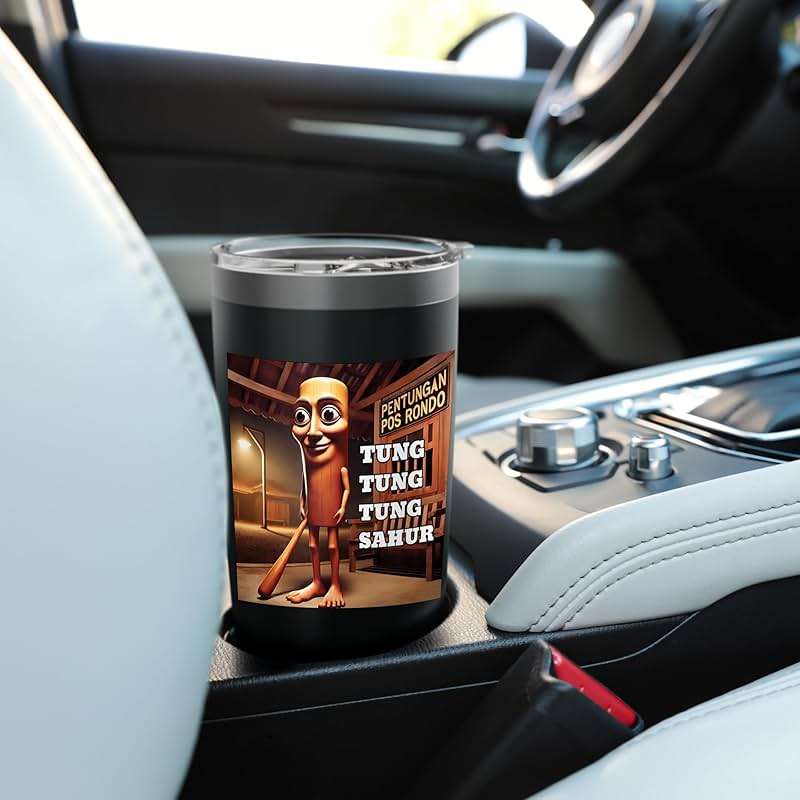 Tung Tung Tung Sahur Meme Brainrot Stainless Steel Insulated Tumbler - Image 2